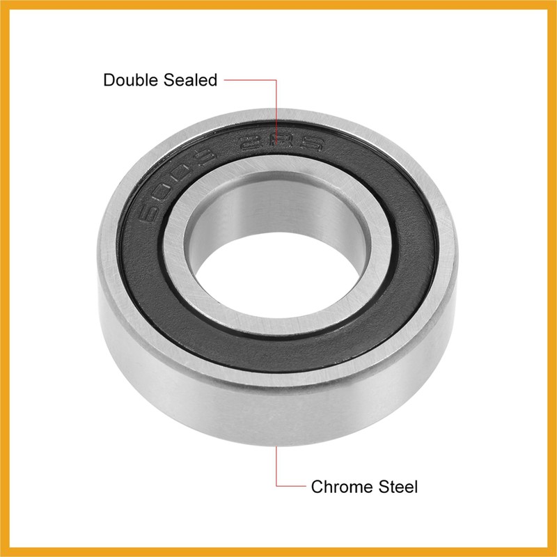 Partuto 2 Pcs 6003-2RS Deep Groove Ball Bearing 17x35x10mm Double