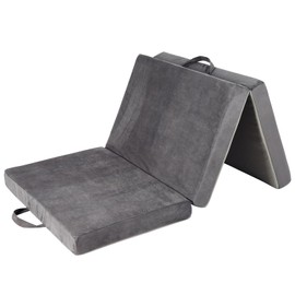 Tri-fold Memory Foam Mattress,Handle & Non-Slip Bottom, 4 inch Single Folding Mattress with Washable Covers, Travel Camping and Yoga Mat,75" x 38" x 4"