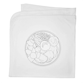 Azeeda 'Roast Dinner Plate' Cotton Baby Blanket/Shawl (BY00036283)