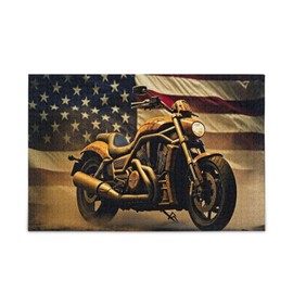GOODOLD Vintage Motorcycle Flag Puzzles for Adults and Kids 1000 Pieces, Wooden Jigsaw Puzzles, Happy Family Games Ideal