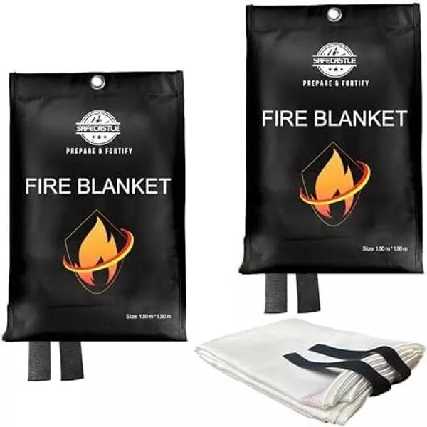 Safecastle Fire Blanket Emergency Survival Kit 2 Pack Size 59"x59"