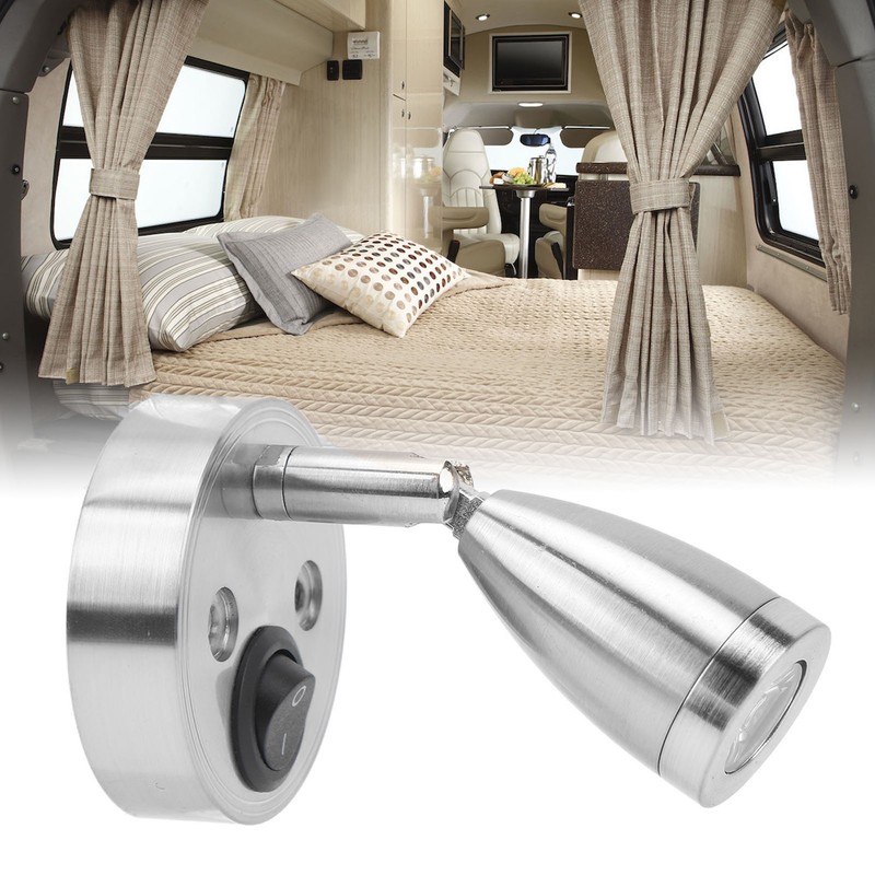 RV 12V to 24 V Reading Light Polished LED Berth