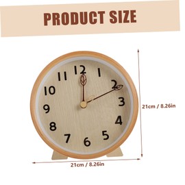 Ipetboom 1Set Decorative Desktop Clock Simple Style Silent Clock Elegant Wooden Table Clock for Home Office Creative Design for Bedroom Living Room Decor Low Noise