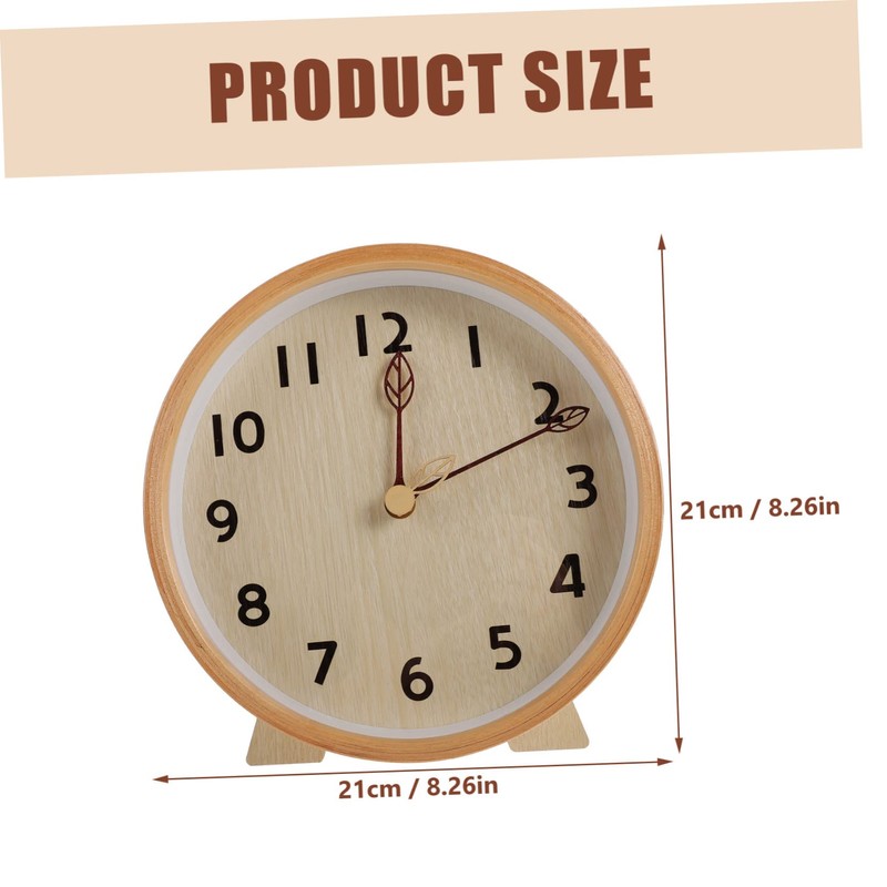 Ipetboom 1Set Decorative Desktop Clock Simple Style Silent Clock Elegant