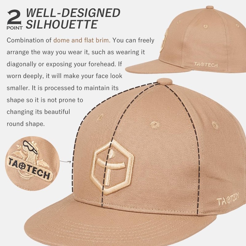 TaoTech Snapback Cap, Baseball Cap, Baseball Cap, Flat Panel Hat,
