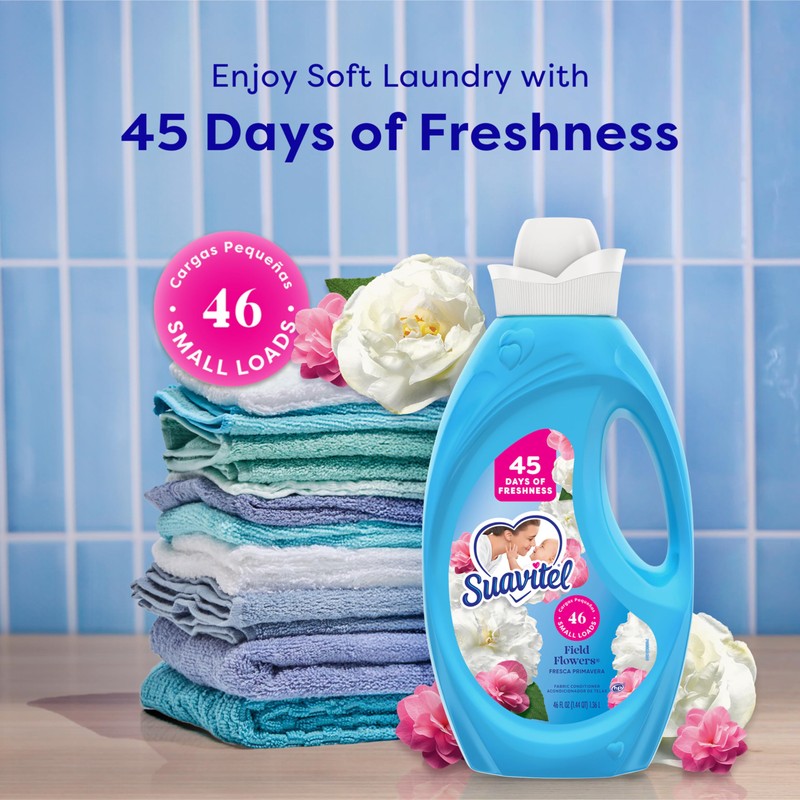 Suavitel Fabric Softener, Field Flowers, 46 oz (Pack of 6)
