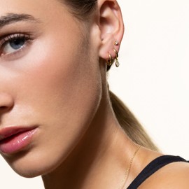 XENOX® Zarge Women's Earrings Made of High-Quality 925 Sterling Silver with Zirconia Stone, Sterling Silver, Cubic Zirconia