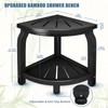 KingPavonini Bamboo Corner Shower Stool for Shaving Legs Foot Rest,