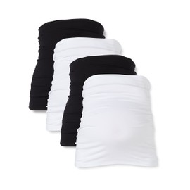 Bellinella Women's Maternity Belly Bands Set of 4, Multicoloured (Black & White Black & White)