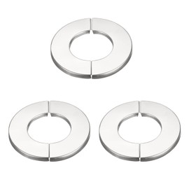 sourcing map 3 Pieces Wall Split Flange 201 Stainless Steel Round Rosette for 34mm Diameter Pipe
