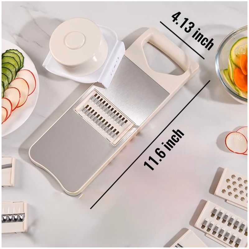 NACOLUS 6-Blade Mandoline Slicer with Slide-On Hand Guard - Vegetable