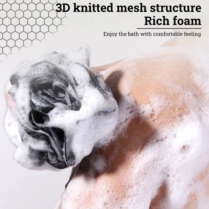 Loofah Charcoal Bath Shower Sponge Body Scrubber,75g XL Exfoliate Mesh