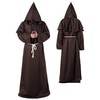 Medieval Renaissance Monk Friar Priest Wizard Cloak Hooded Robe Cosplay