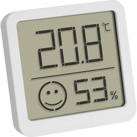 TFA Dostmann Digital Mini Thermo-Hygrometer, 30.5053.02, Indoor Temperature and Humidity, Small and Handy, for Standing or Hanging, White