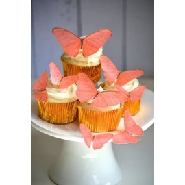 Edible Butterflies - Coral Set of 15 - Cake and Cupcake Toppers, Decoration