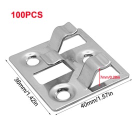 WPC Decking Clips, Pack of 100 Stainless Steel Patio Clips, Patio Attachment, Steel Clips, Hidden Spacers for WPC BPC Decking (Silver, Gap 3 mm, Height 7 mm (Type B))