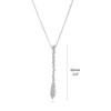 BERRICLE Sterling Silver Cluster Cubic Zirconia CZ Teardrop Pendant Necklace