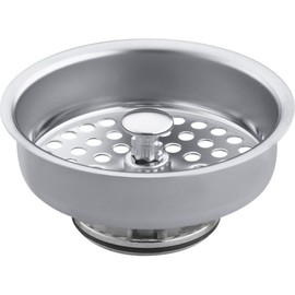 KOHLER K8803-CP Duostrainer Sink Strainer Basket, Removeable Stainless Steel Open/Close Stopper, Tight Seal, Polished Chrome