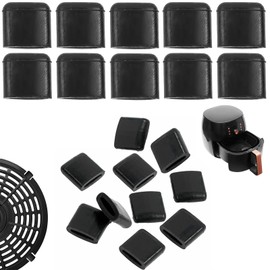 20Pcs Air Fryer Rubber Bumpers Air Fryer Accessories for Air Fryer Tray Replacement Part Air Fryer Rubber Feet Tower Air Fryer Spare Parts Protect Your Home Appliances(Black)