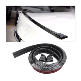 JNNJ Car Rear Spoiler Made of Waterproof Rubber, 3D Body Boot Spoiler, Car Roof Spoiler Lip Strips, Universal Spoiler Sticker for Many Vehicles (Carbon Fibre)