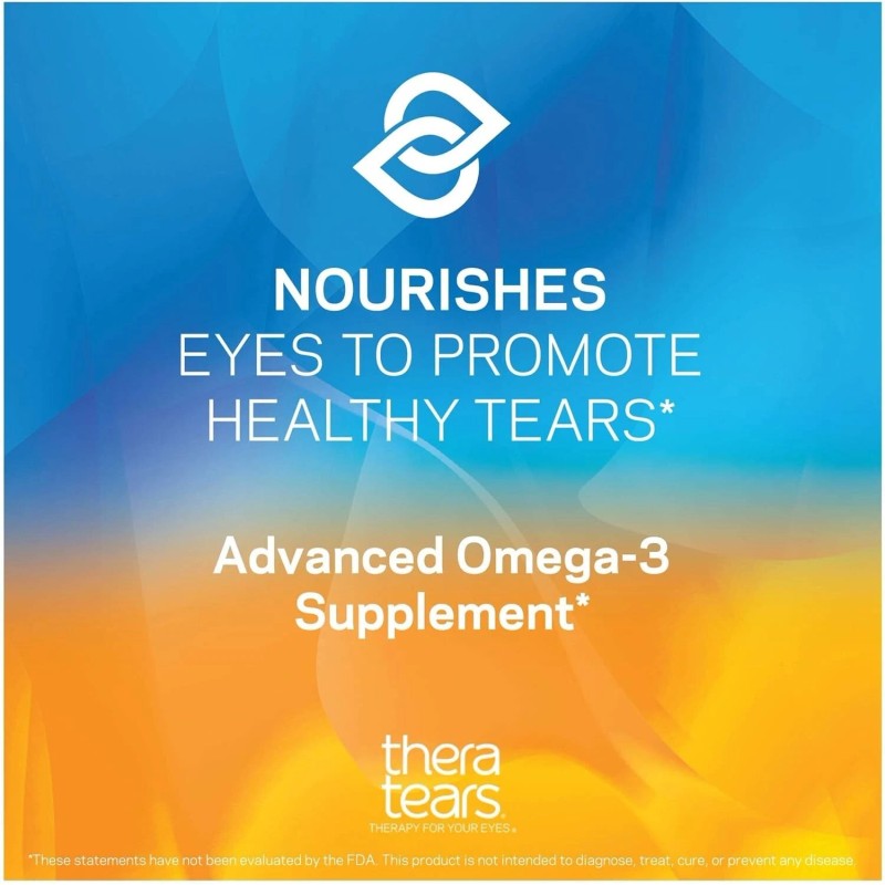 TheraTears 1200mg Omega 3 Supplement Eye Nutrition Organic Flaxseed 180