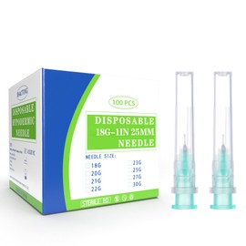 100 Pack 32 Gauge 4mm Disposable Needles with Caps for Industrial Dispensing and Scientific Lab Individually Wrapped