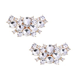 2PACK Luxury Rhinestone Crystal Shoe Clips, Elegant Decorative Shoe Clips for Pumps Wedding Party, Bridal Shoe Buckles Clips, Detachable Jewelry Clips for Dress Hat Scarf Bag...