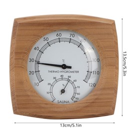 Haosie 2-In-1 Sauna Room Thermometer, Sauna Thermometer and Hygrometer, Wooden Sauna Thermometer, Sauna Accessories, for Steam Room Sauna Room