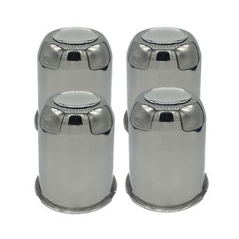 AYZH 4 Pack 3-3/4 Inch Center Caps Push Through for Trailer Truck RV Wheels Rims 3-3/4" Center Bore Chrome Stainless Steel