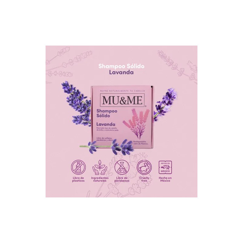 Shampoo Solido Mu&me Lavanda Anticaida 60gr