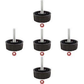 Waziaqoc 5pcs Universal Fishing Reel Handle Screw Caps, Black Screws Nuts Caps for Fishing Reel Knobs, Fishing Tools for Spinning Reel Crank Power Handle Grip