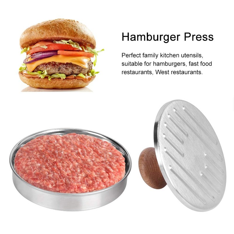 Fdit - Juego de 2 moldes antiadherentes para hamburguesas de