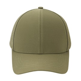 VOBOOM Men Quick Dry Baseball Cap Laser Cut Mesh Ball Cap Curved Brim Snapback Hat (Army Green)