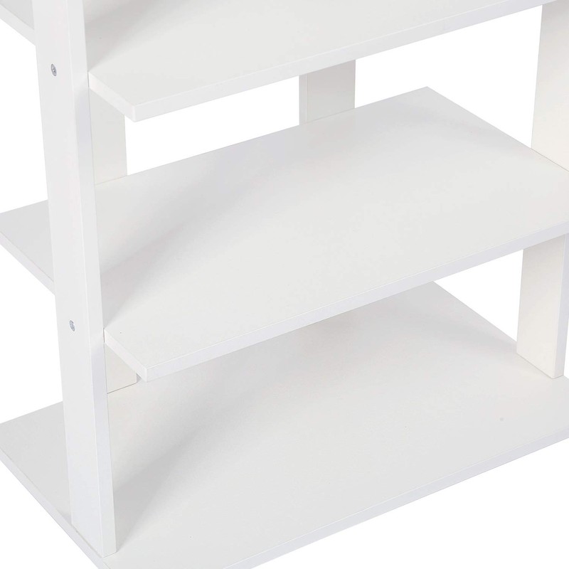HOMEFORT 7-Tier Wood Shoe Rack, Double Rows 7-Tier Shoe Shelf,