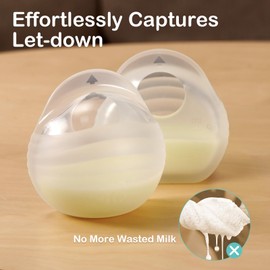 BumbleBee Milk Collector, Portable Silicone Breastmilk Catcher, Kick-Proof Wearable Brest Shields for Breastfeeding Mom, 3oz/2pcs