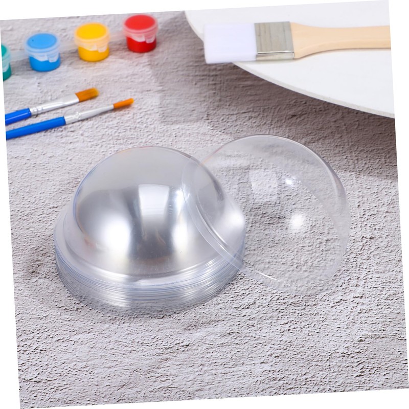 Totority 20pcs Clear Half Sphere Plastic Domes for Crafts Durable