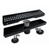 TECFORG 12 Inch Black Rectangular Shower Drain with Removable Quadrato