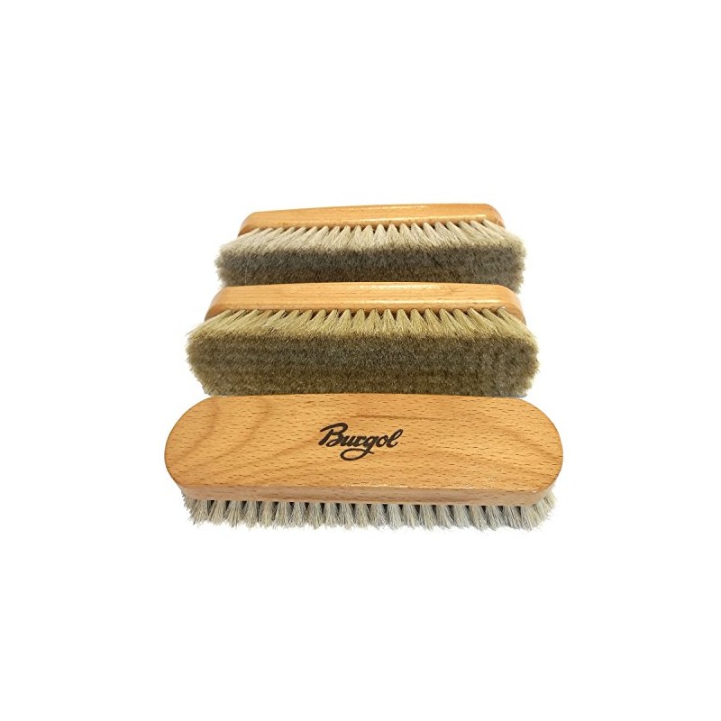 Burgol Brush Set Horsehair Brushes 15, 22, 30 mm Bright
