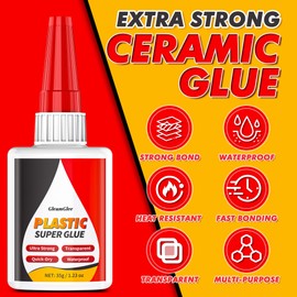 Plastic Glue 35g x 2, Super Glue for Plastic Repair, Heavy Duty Instant Glue - Waterproof, Heat-Resistant, Clear Adhesive for PLA, 3D Printing, Toys, Car, ABS, PVC, DIY Kits, and More