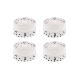 YINETTECH 4pcs Guitar Tone Control Knobs Acrylic Volume Control Knobs 6mm Diameter Shaft Speed Tone Knob for Electric Guitars Bass Replacement Part White