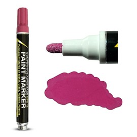 Competitive Advantage Enamel Paint Markers MPD-15 | PINK - 1 Pack | Permanent Marks on Metal, Glass, Rubber, Plastic & more, Waterproof UV Resistant