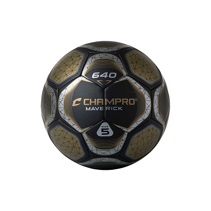Champro Maverick Balón de fútbol, Talla 3, Negro, Oro Vegas