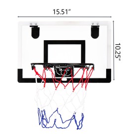 Fasmov Over The Door Basketball Hoop, Mini Basketball Hoop Indoor with Foldable Flex Rim, Door Room Basketball Hoop Office Basketball Hoop Bedroom Basketball Hoop for Boys Girls Teens