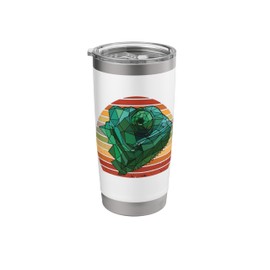 Polygon Chameleon Head Terrarium Abstract Lizard Reptiles Stainless Steel Insulated Tumbler