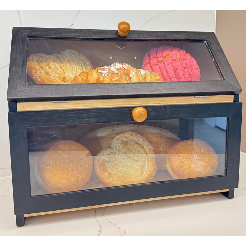 Davachuza Large Double Layer Bread Box for Kitchen Counter –