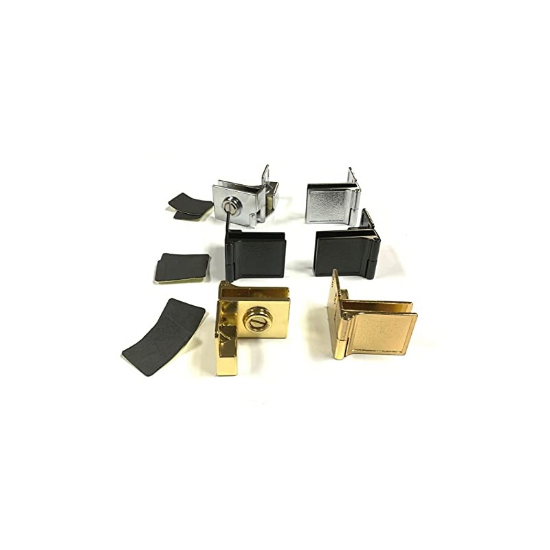 Inset Side-Mount Glass Door Hinge, Polished Brass