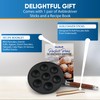 StarBlue 7-Hole Cast Iron Aebleskiver Pan Detachable Wooden Handle, Pre-Seasoned,