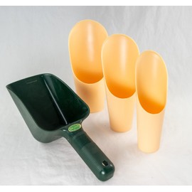4 Japanese Plastic Bonsai Soil Scoops - Bonsai Tree Re Potting and Mixing Tool (U-3+DKGR)