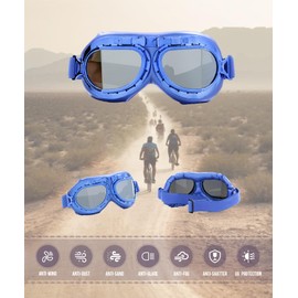 CRG Sports Motorcycle Goggle Aviator Pilot Style Cruiser Scooter Motocross Goggles for Man, Woman, Adult