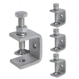 Lemfema Wood C-Clamp, Opening Width 1.2 inches (30 mm), Hardware Opening Clamp, Set of 4, Stainless Steel, Adjustable Screws, Plate Clamp, Anti-Slip, C-Clamp, High Durability, Rust Resistant, For